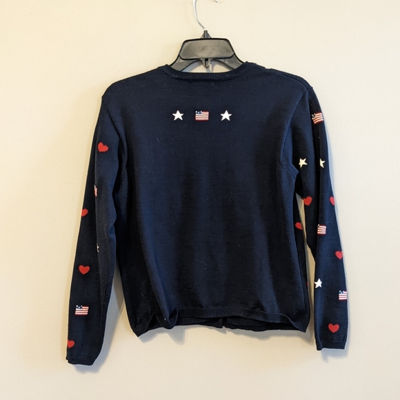 Talbots Navy Blue Flag Star Sweater NWOT - Picture 3 of 6